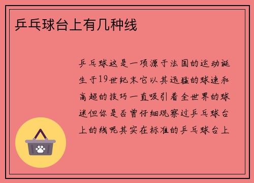 乒乓球台上有几种线