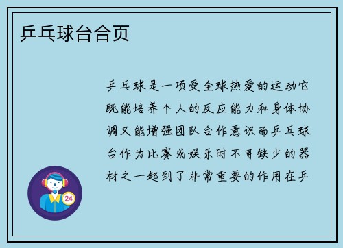 乒乓球台合页