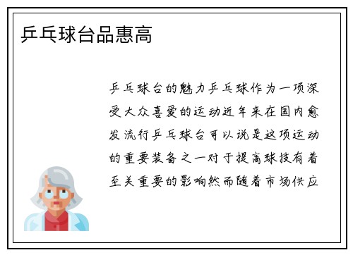 乒乓球台品惠高