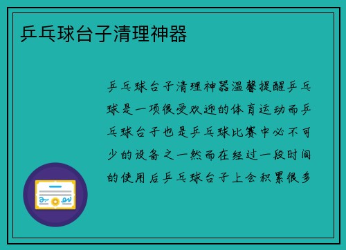 乒乓球台子清理神器