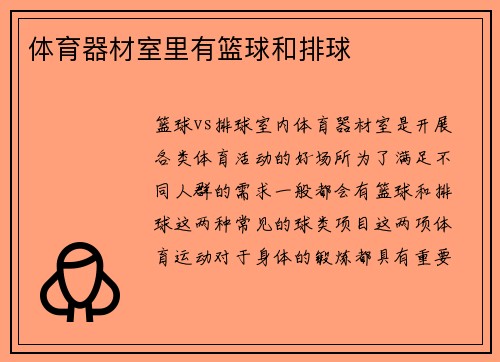 体育器材室里有篮球和排球