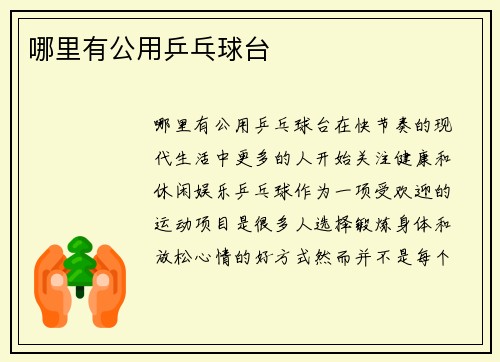 哪里有公用乒乓球台