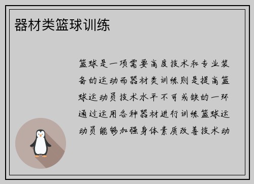 器材类篮球训练